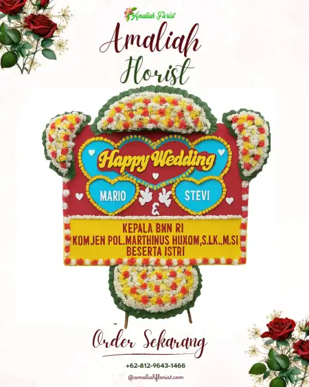 Papan Bunga Pernikahan Maur Lama